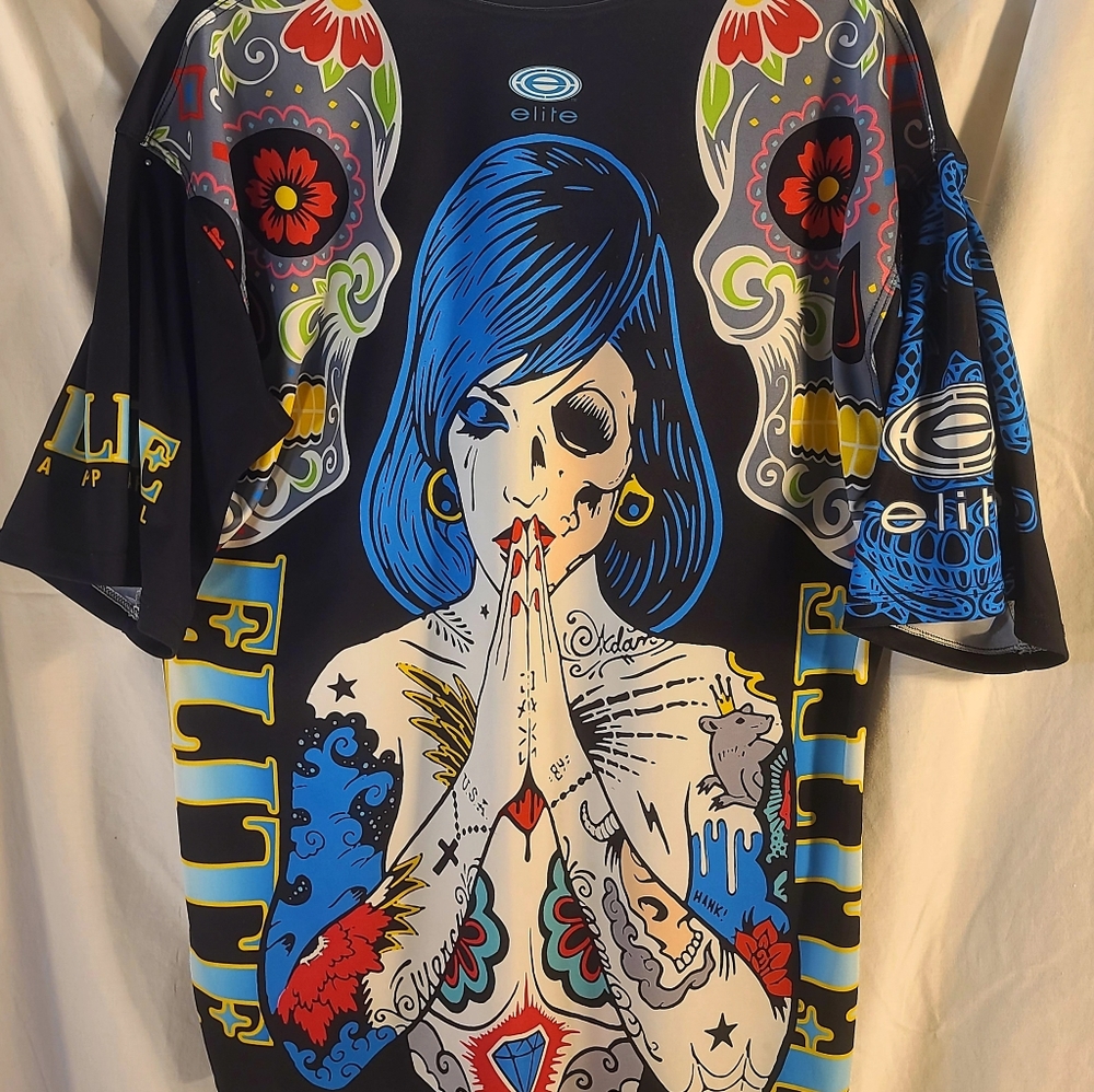 Sugar Skull Graphic T Shirt Colorful Black - Picture 4 of 4